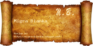 Migra Bianka névjegykártya